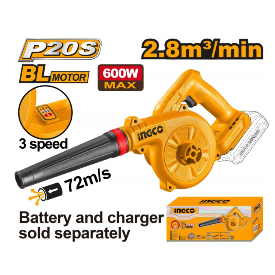 Аккумуляторная воздуходувка INGCO CABLI2068