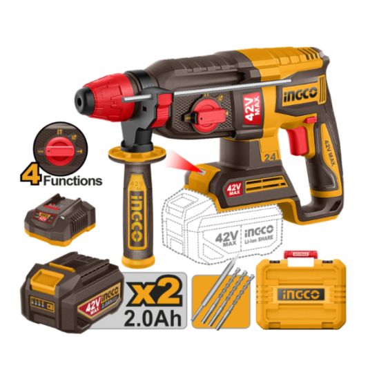 Аккумуляторный перфоратор INGCO CRHLI422482 0
