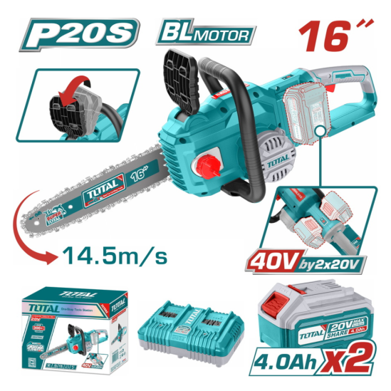 Аккумуляторная цепная пила TOTAL TGSLI401682