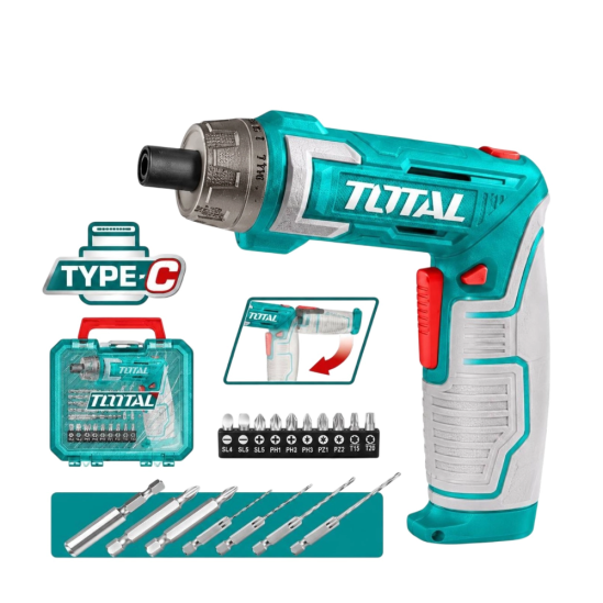 Компактная аккумуляторная отвёртка TOTAL TSDLI08025 (8В) 0