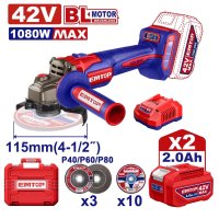 Аккумуляторная угловая шлифмашина EMTOP ELAG4108112