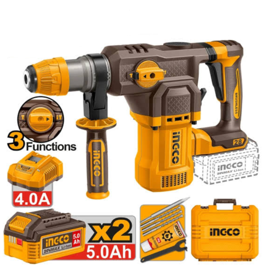 Аккумуляторный перфоратор INGCO CRHLI202862 (28мм) 0