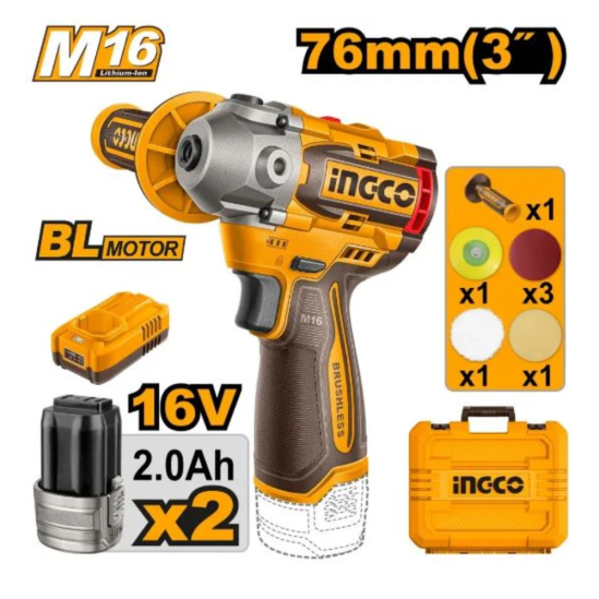  Аккумуляторная полировальная машинка INGCO APLI1676