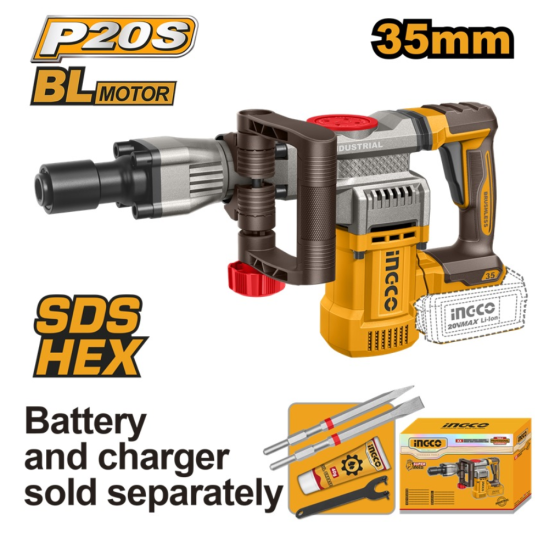 Аккумуляторный отбойный молоток INGCO CDBLI20358 