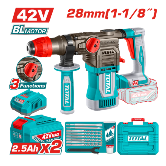 Аккумуляторный перфоратор TOTAL TRHLI422882