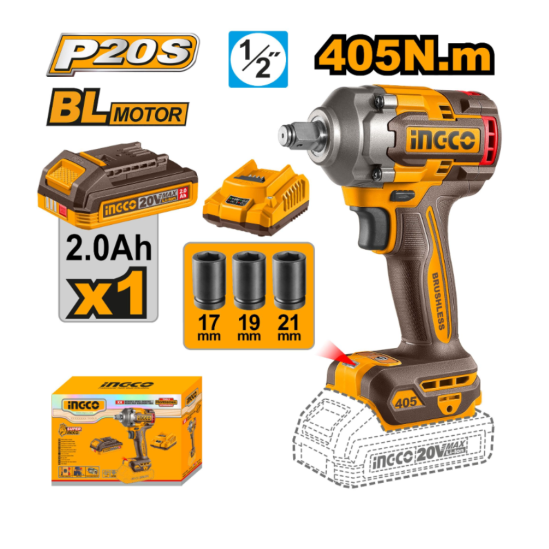 Аккумуляторный гайковерт INGCO CIWLI20455