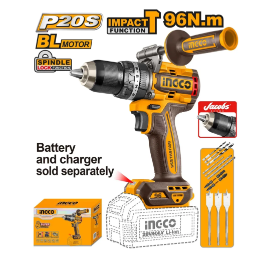 Аккумуляторный шуруповерт INGCO CIDLI209685