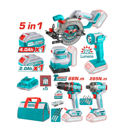Набор аккумуляторных инструментов TOTAL TOSLI250781 0