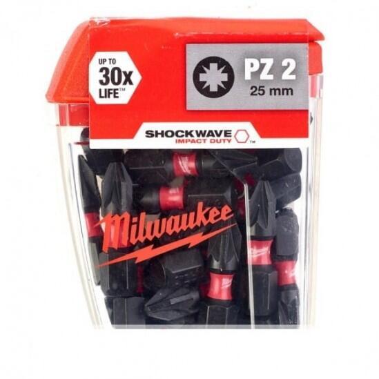 Биты для шуруповерта MILWAUKEE SHOCKWAVE PZ2 X 25ММ 4932430864