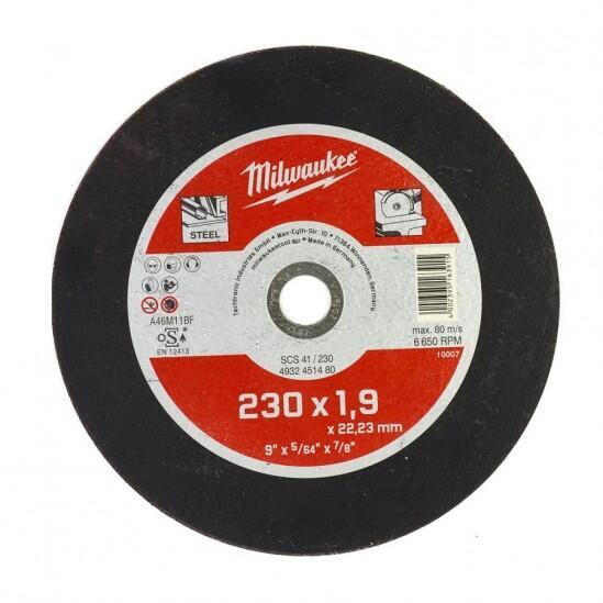 Отрезной диск по металлу SCS 41 MILWAUKEE 230 X 1.9 X 22ММ