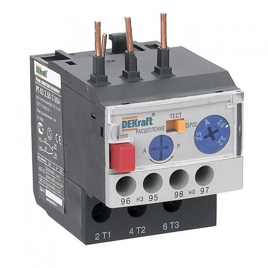 Реле электротепловое для контакторов DEKraft РТ-03 9-18A 3.5-4.8А