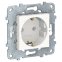Розетка 1-х Schneider Electric Unica New с/з б/ш белый NU503618