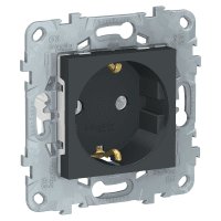 Розетка 1-х Schneider Electric Unica New с/з со/ш антрацит
