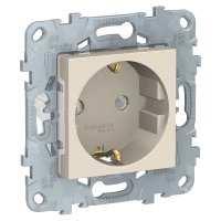 Розетка 1-х Schneider Electric Unica New с/з со/ш бежевый
