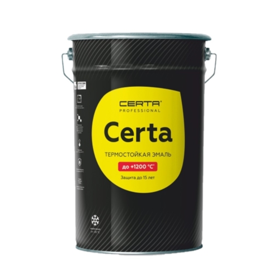 Эмаль антикоррозионная термостойкая до 500°С CERTA черный матовый RAL 9004