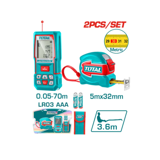 Лазерный дальномер TOTAL TLDD241201M