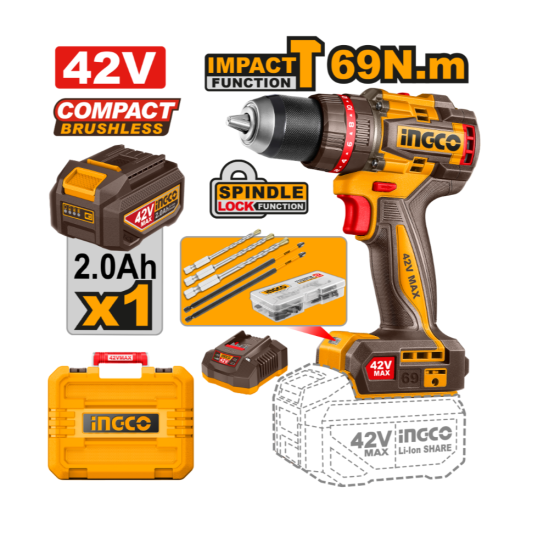 Аккумуляторный шуруповерт INGCO CIDLI426981