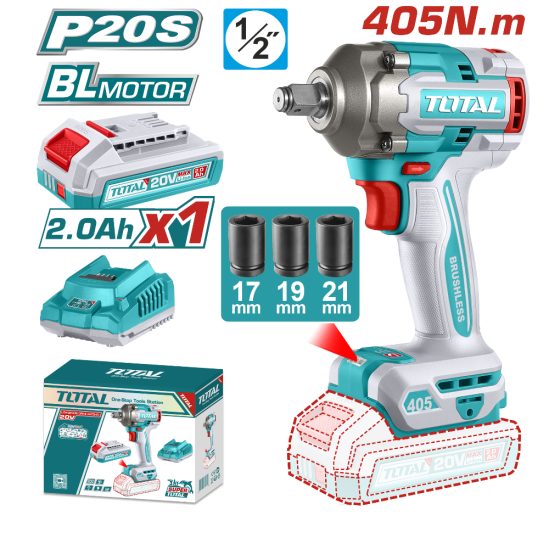 Аккумуляторный гайковерт TOTAL TIWLI20455