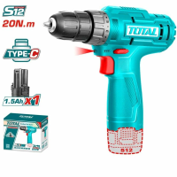 Аккумуляторный шуруповерт TOTAL TDLI12456 (12В)