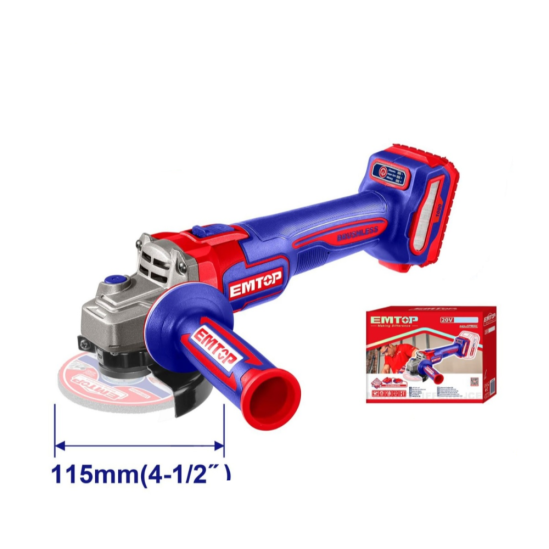  Аккумуляторная угловая шлифмашина EMTOP ELAG27153 0