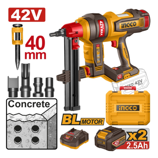 Аккумуляторный гвоздезабиватель INGCO CCNLI420602