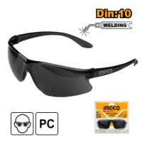 Защитные очки для сварщика предназначены для защиты от ультрафиолетового излучения  INGCO HSG07 