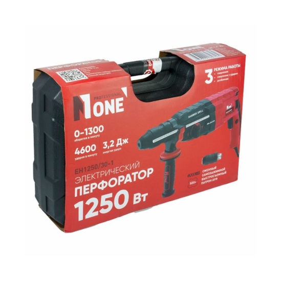 Перфоратор электрический NUMBER ONE EH1250/30-1, SDS+, конструкция DFR, кейс) 0
