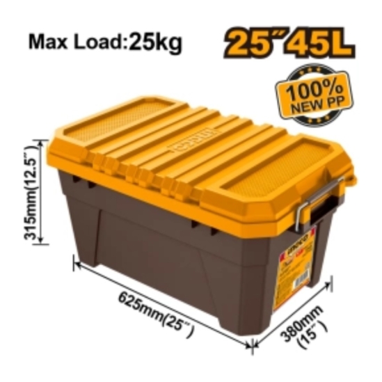 Пластиковый ящик для инструментов INGCO PBX2502 25" (625х380х315 мм)