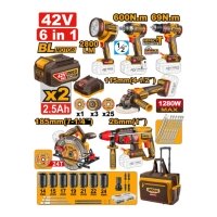 Набор аккумуляторных инструментов INGCO COSLI260496 42 В 6 предметов