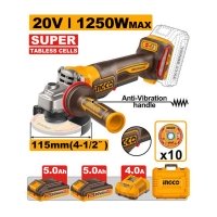 Аккумуляторная углошлифовальная машина INGCO CAGLI235162 20 В
