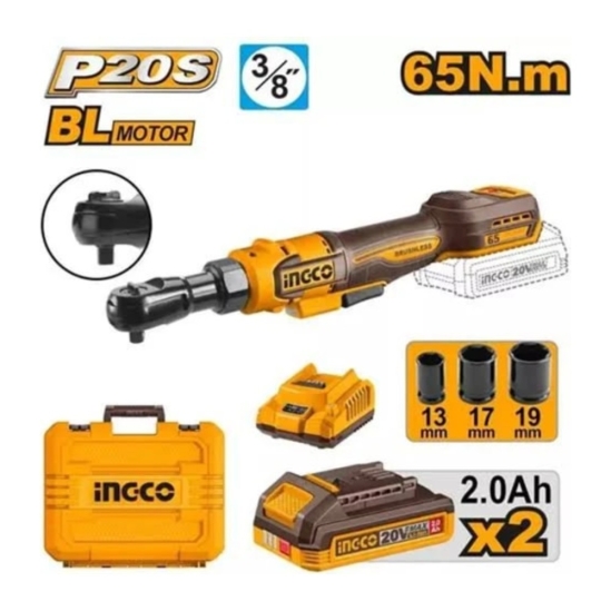 Аккумуляторный храповой гайковерт INGCO CDRLI2065292 20 В