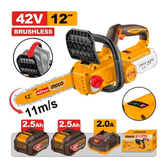Аккумуляторная цепная пила INGCO CGSLI421262 42 В
