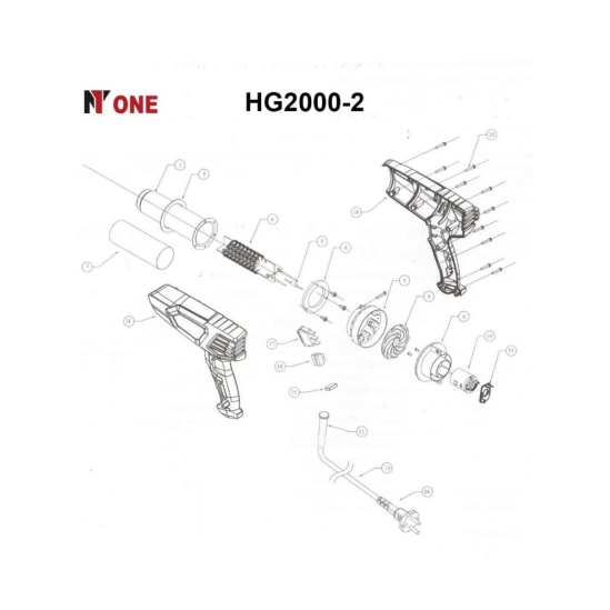 Фен строительный NUMBER ONE HG2000-2 0