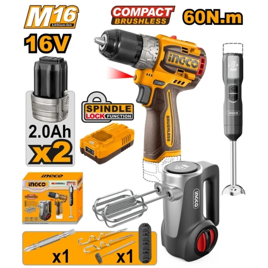Набор аккумуляторного инструмента 16В INGCO CKLI1638