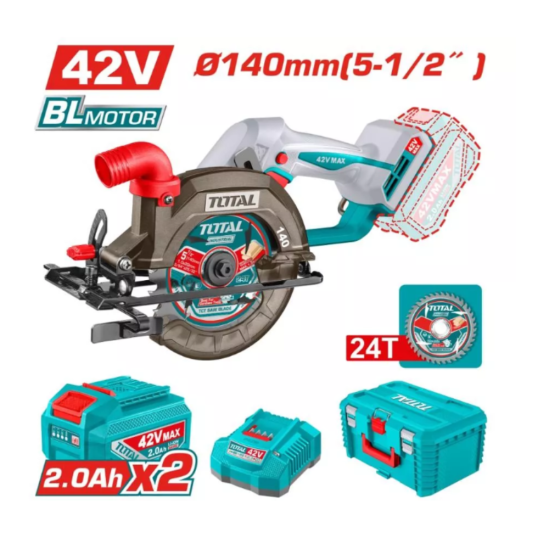 Аккумуляторная циркулярная пила TOTAL TSLI4214012 42В