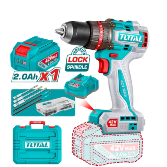 Компактный аккумуляторный шуруповерт TOTAL TIDLI426981 42В 0