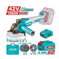 Аккумуляторная угловая шлифмашина TOTAL TAGLI4108112 42В