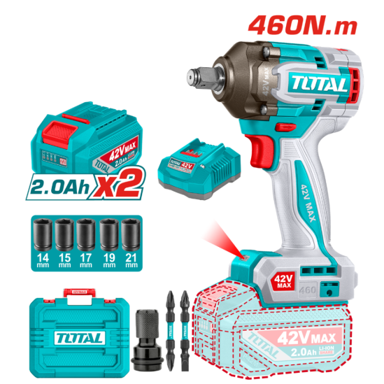 Аккумуляторный гайковерт TOTAL TIWLI42462 42В 0