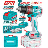 Компактный аккумуляторный шуруповерт TOTAL TIDLI426981 42В