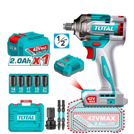 Аккумуляторный гайковерт TOTAL TIWLI42461 42В 0