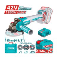 Аккумуляторная угловая шлифмашина TOTAL TAGLI4128112 42В